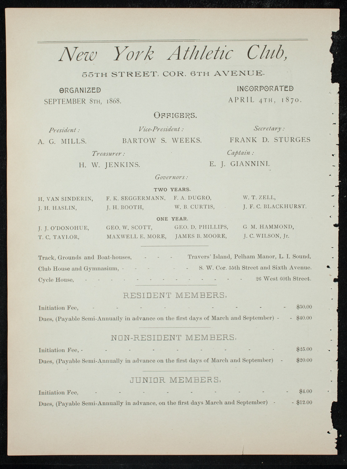 New York Athletic Club Amateur Minstrel Show, December 12, 1891, program page 10