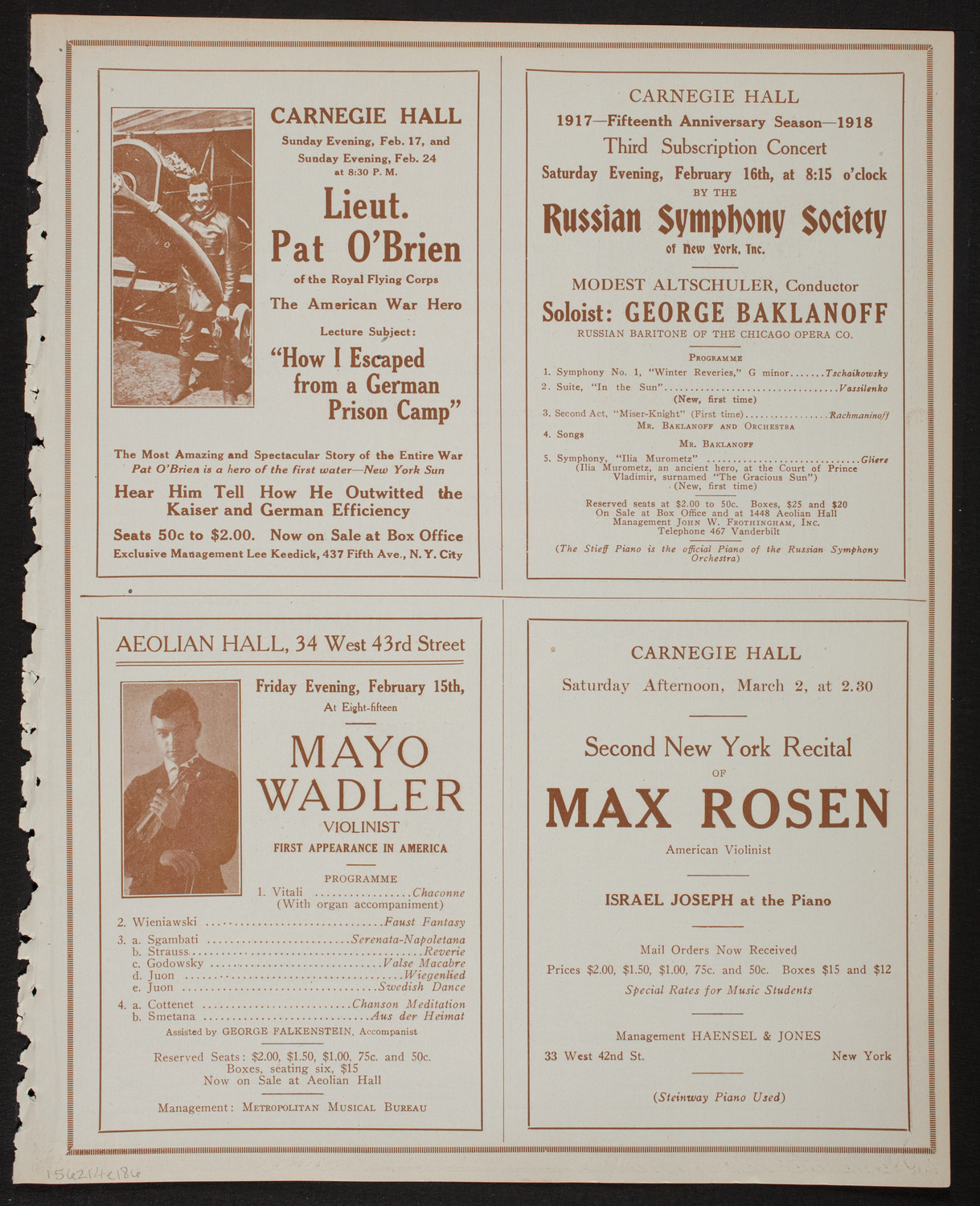 Boston Symphony Orchestra, February 14, 1918, program page 11
