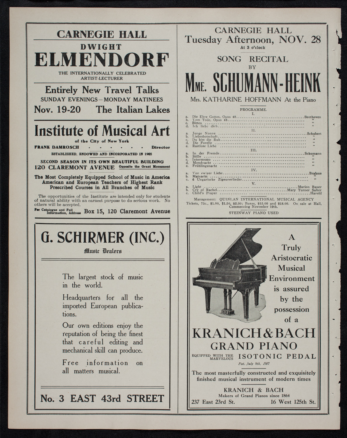 Maggie Teyte, Soprano, November 16, 1911, program page 6