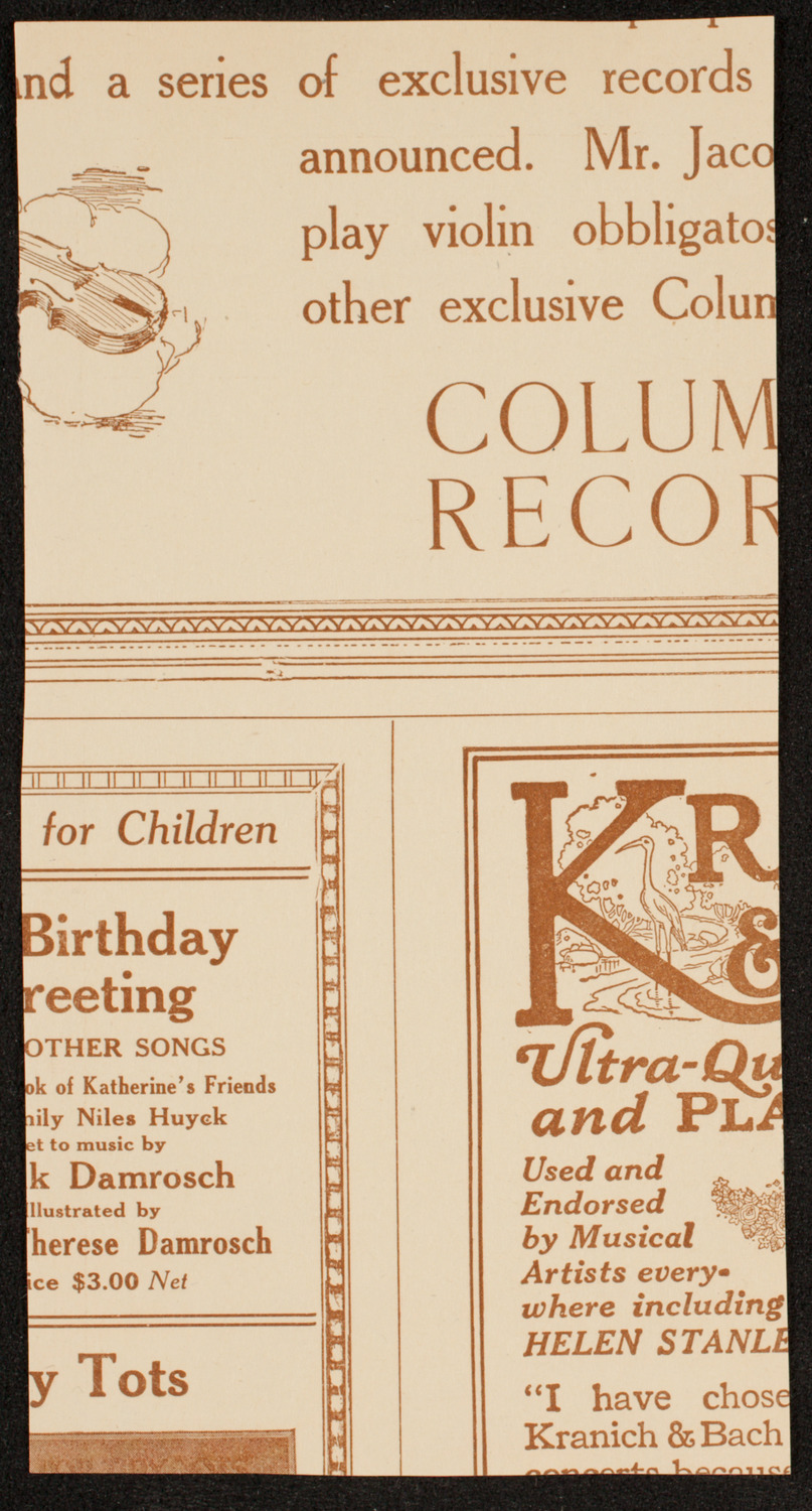 Symphony Concert for Young People, January 4, 1919, program page 2