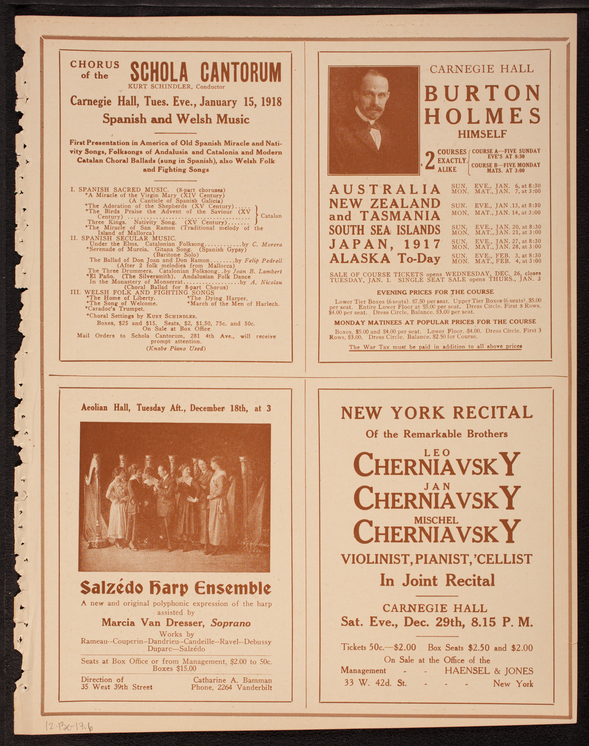 New York Philharmonic, December 13, 1917, program page 11