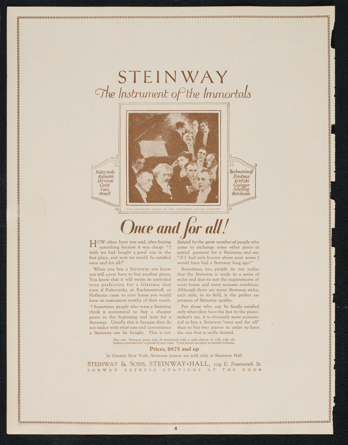 Isadora Duncan, Dancer, with Orchestra, October 11, 1922, program page 4