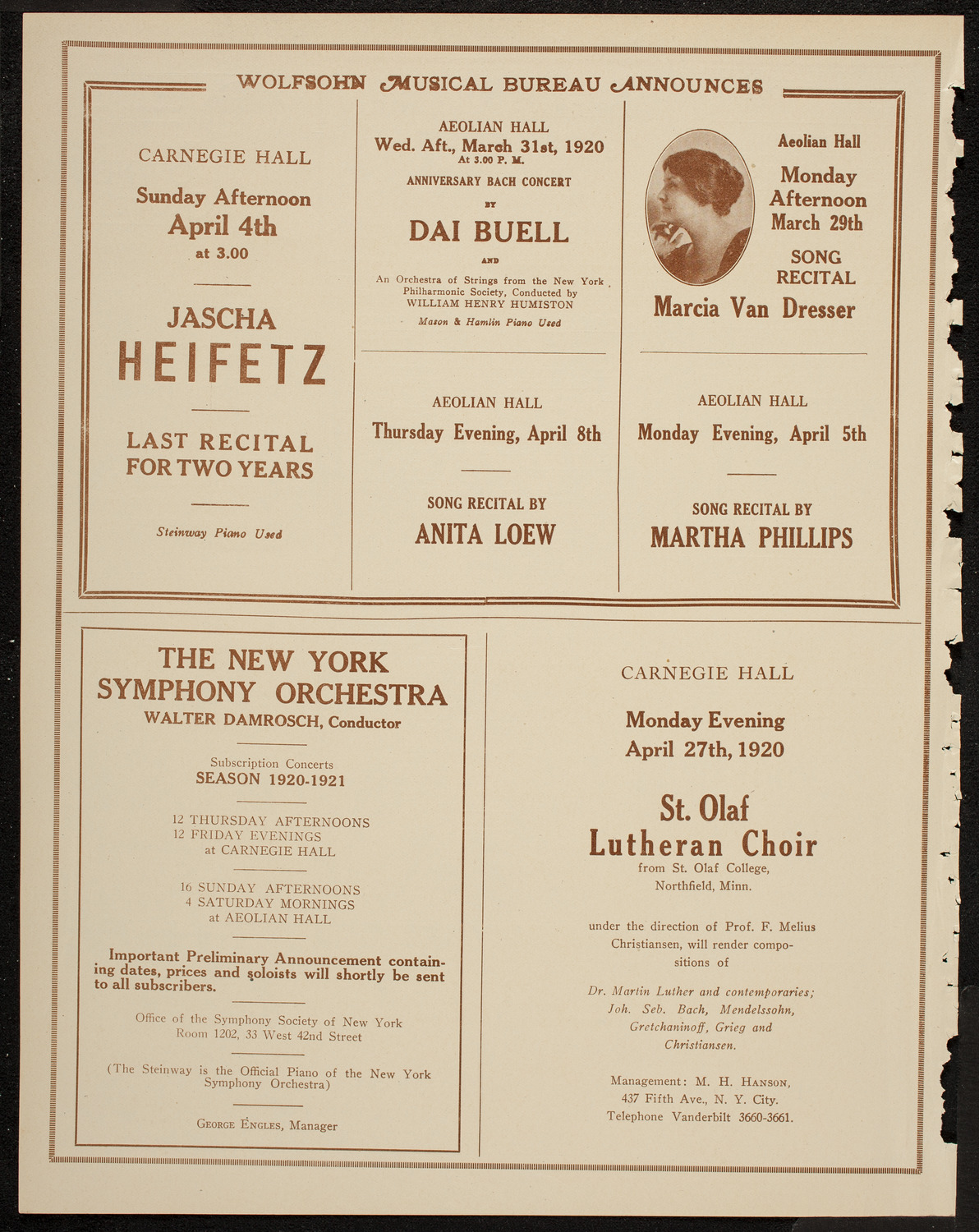 Schola Cantorum of New York, March 24, 1920, program page 8