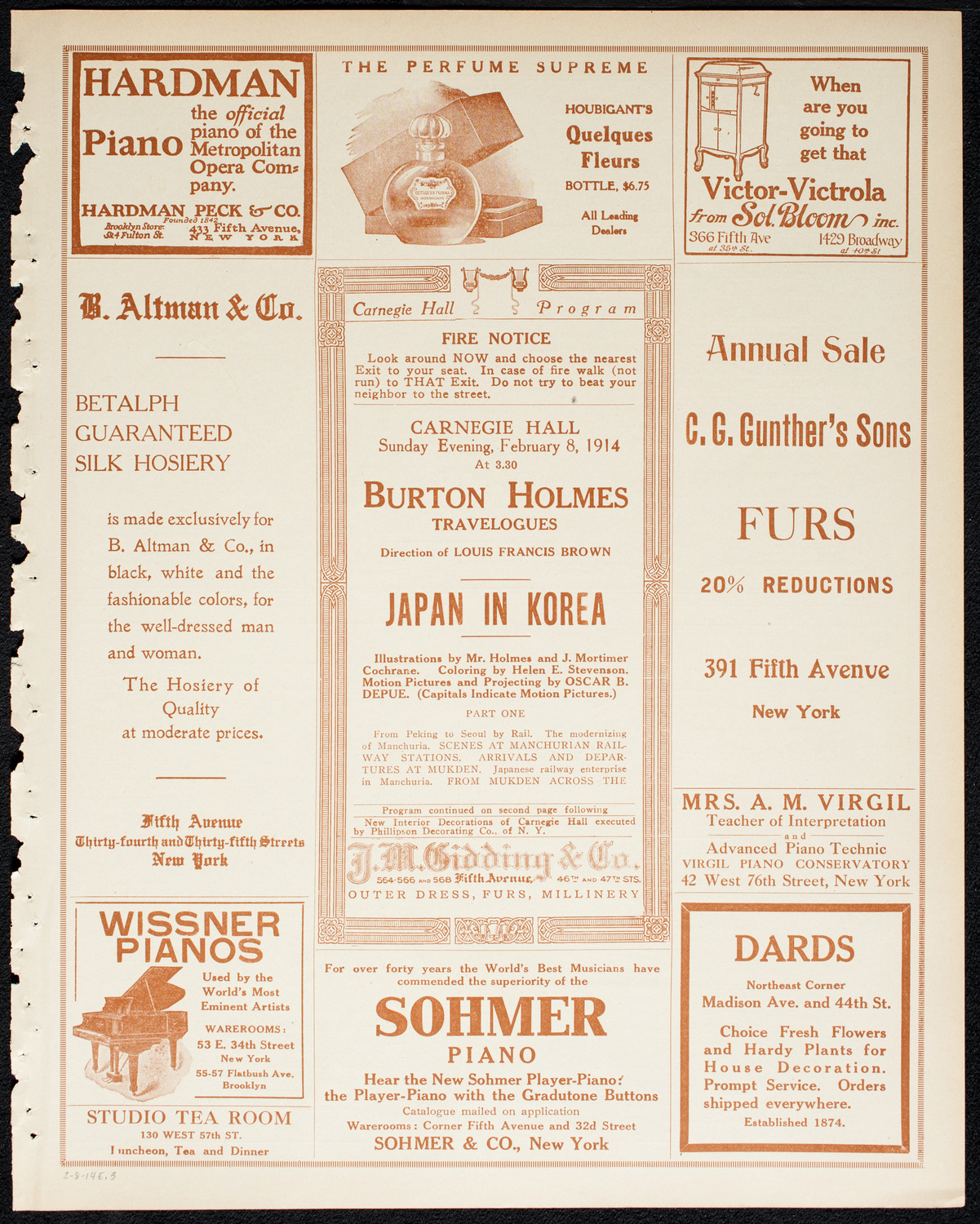 Burton Holmes Travelogue: Japan in Korea, February 8, 1914, program page 5