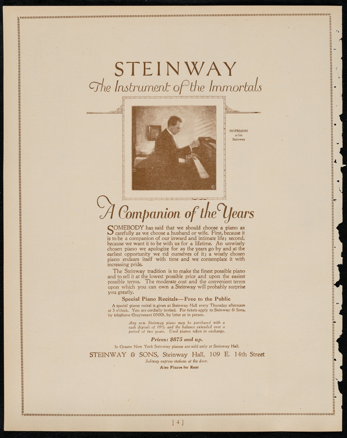 Josef Borissoff, Violin, February 15, 1922, program page 4