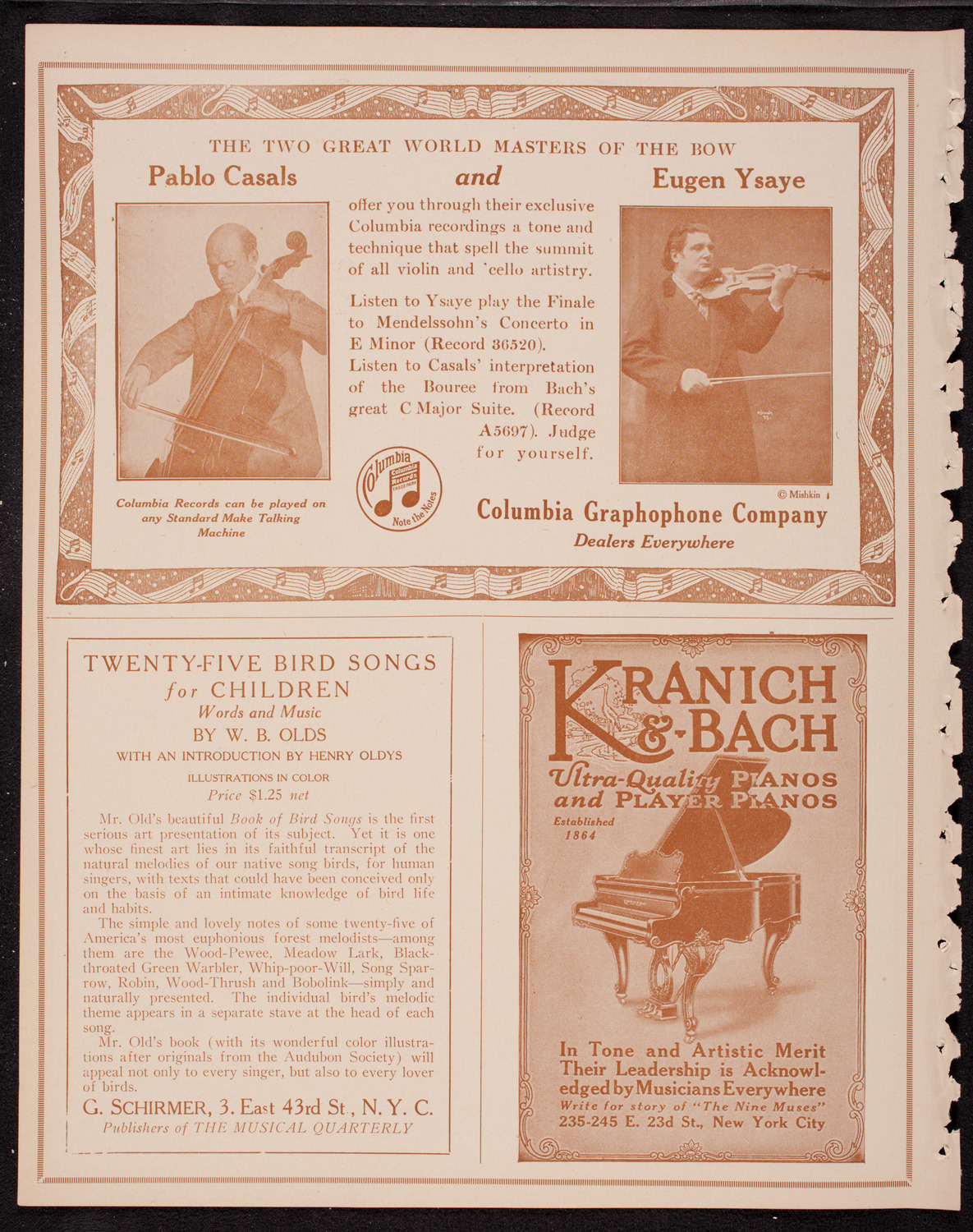 Fritz Kreisler, Violin, assisted by Carl Friedberg, Piano, December 10, 1916, program page 6