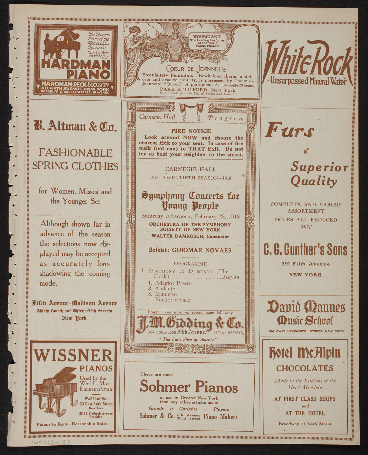 Symphony Concert for Young People, February 23, 1918, program page 5