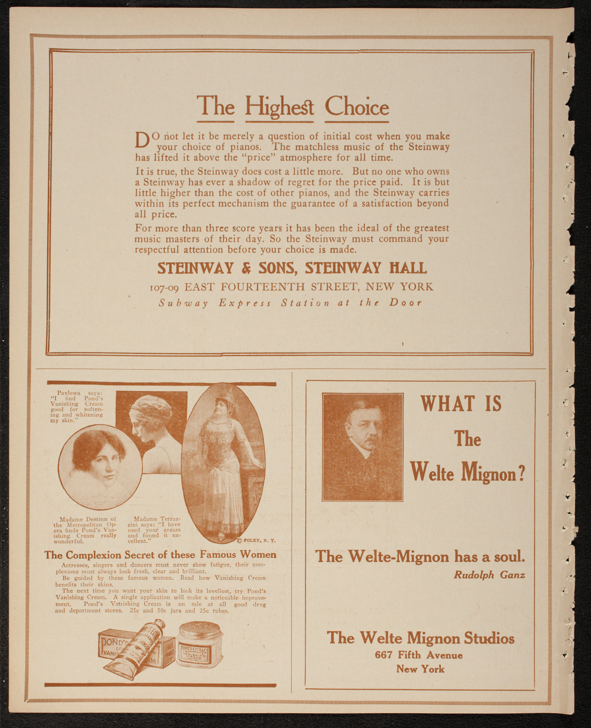 New York Philharmonic, February 25, 1917, program page 4