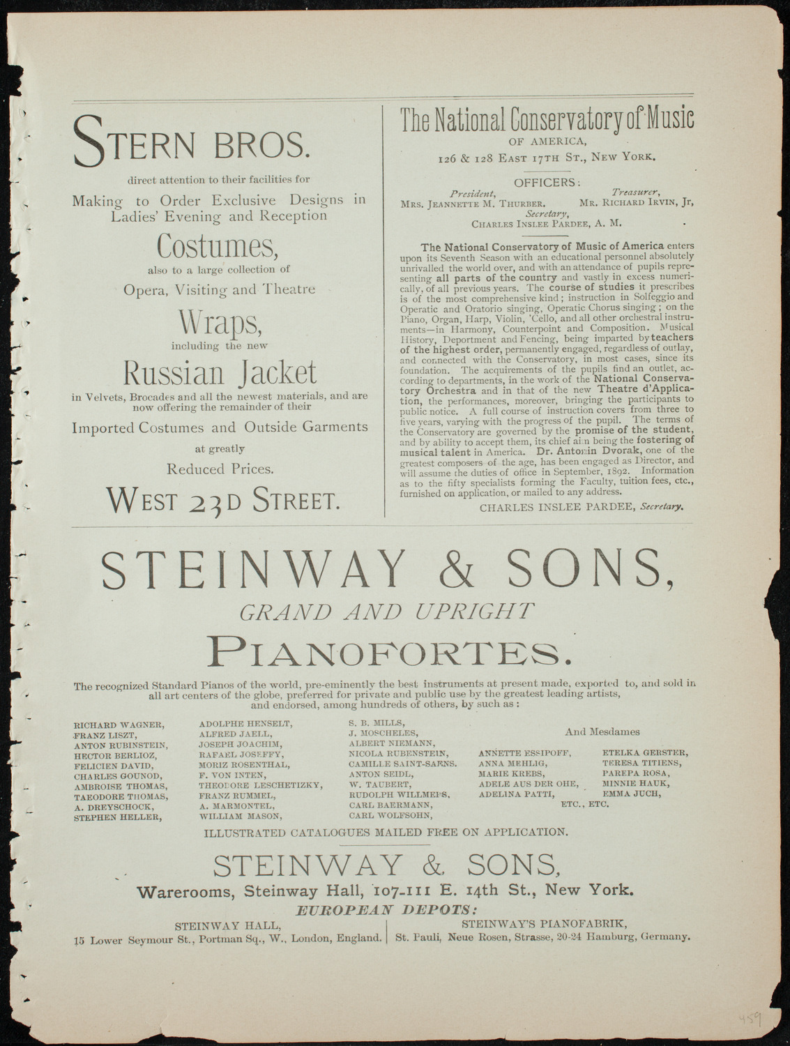Oratorio Society of New York, December 29, 1891, program page 7