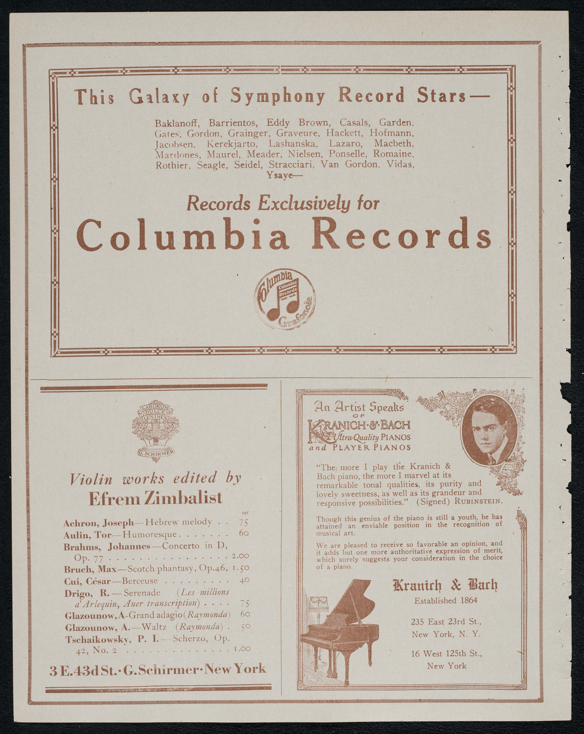 Philadelphia Orchestra, February 8, 1921, program page 6