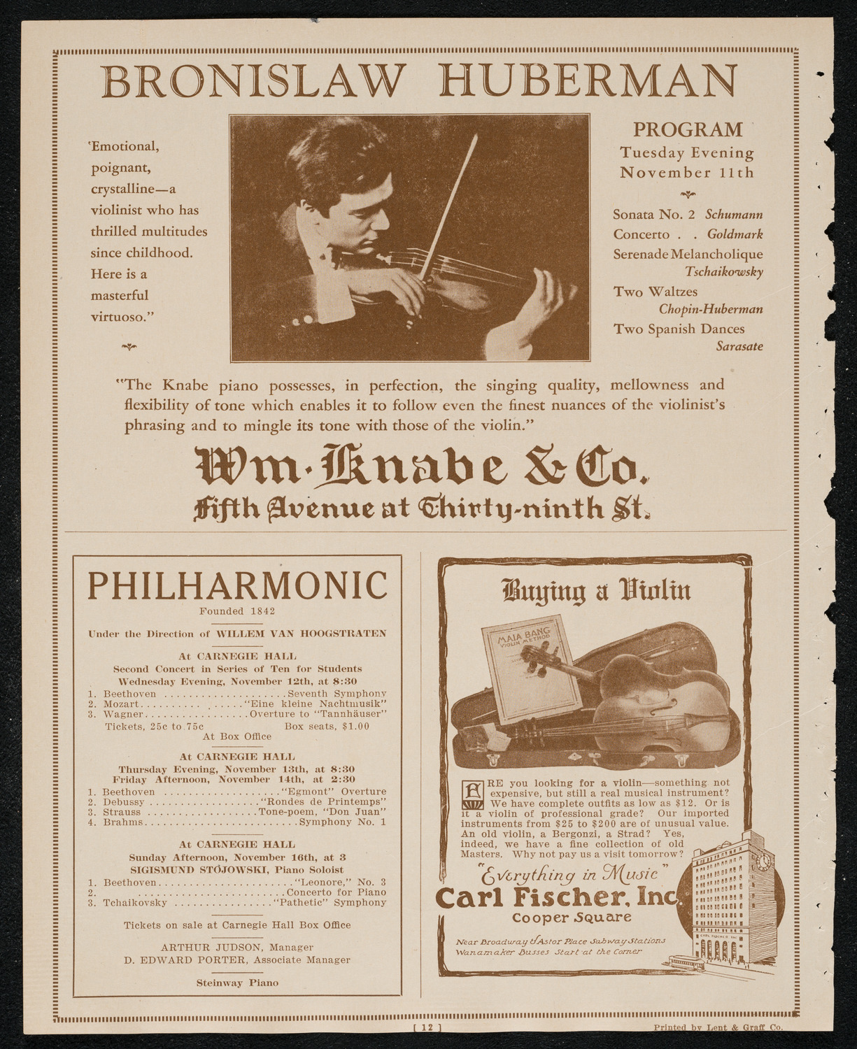 English Grand Opera Company: Rheingold, November 10, 1924, program page 12