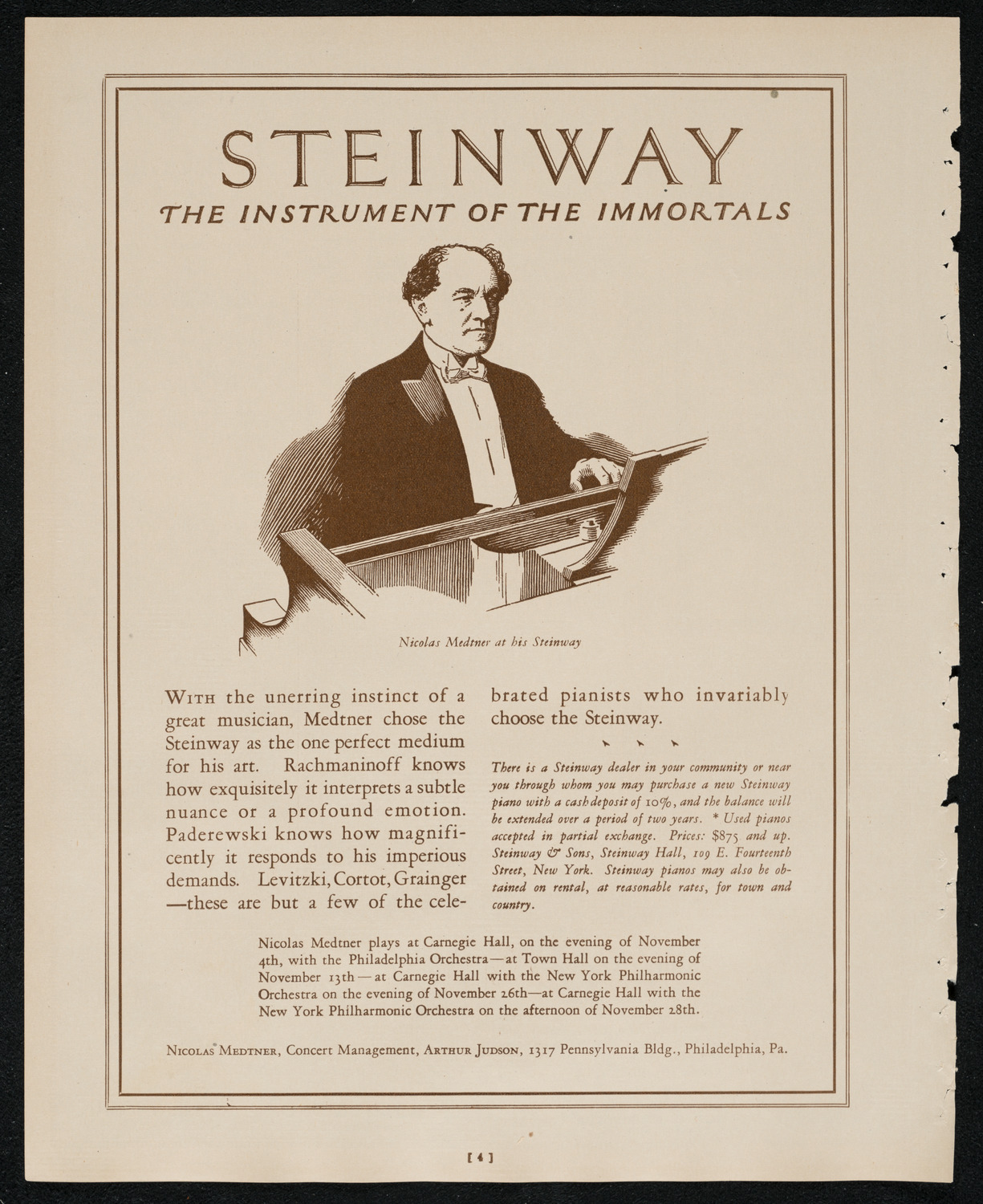 Zlatko Balokovic, Violin, November 4, 1924, program page 4