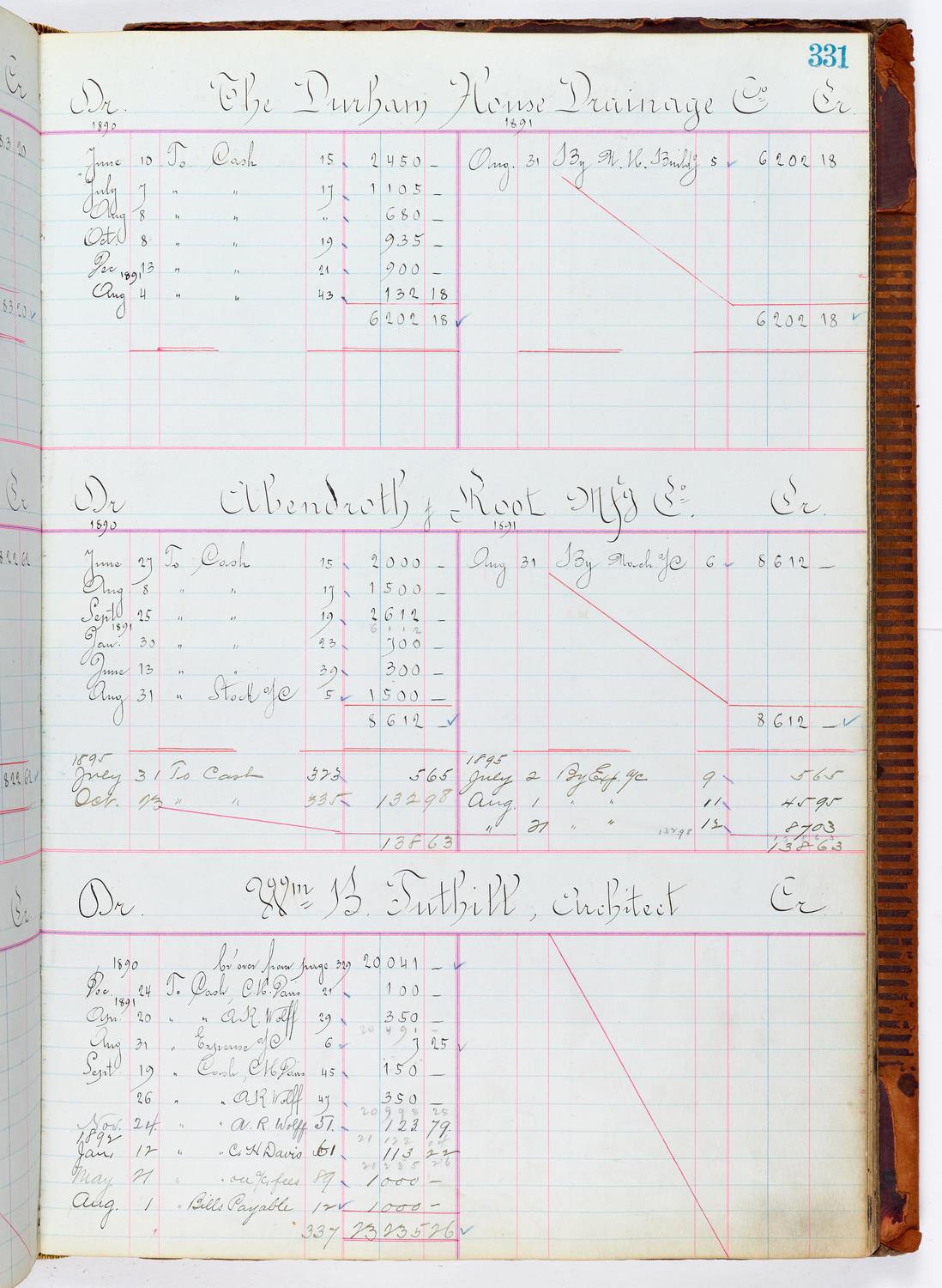 Music Hall Accounting Ledger, volume 1, page 331