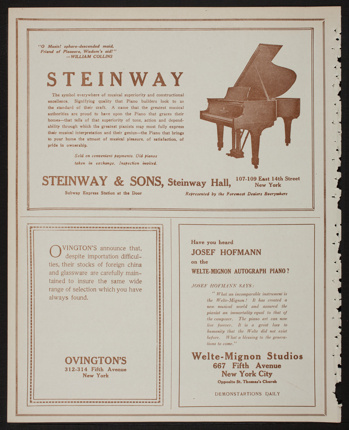 Maurice Dumesnil, Piano, February 7, 1918, program page 4