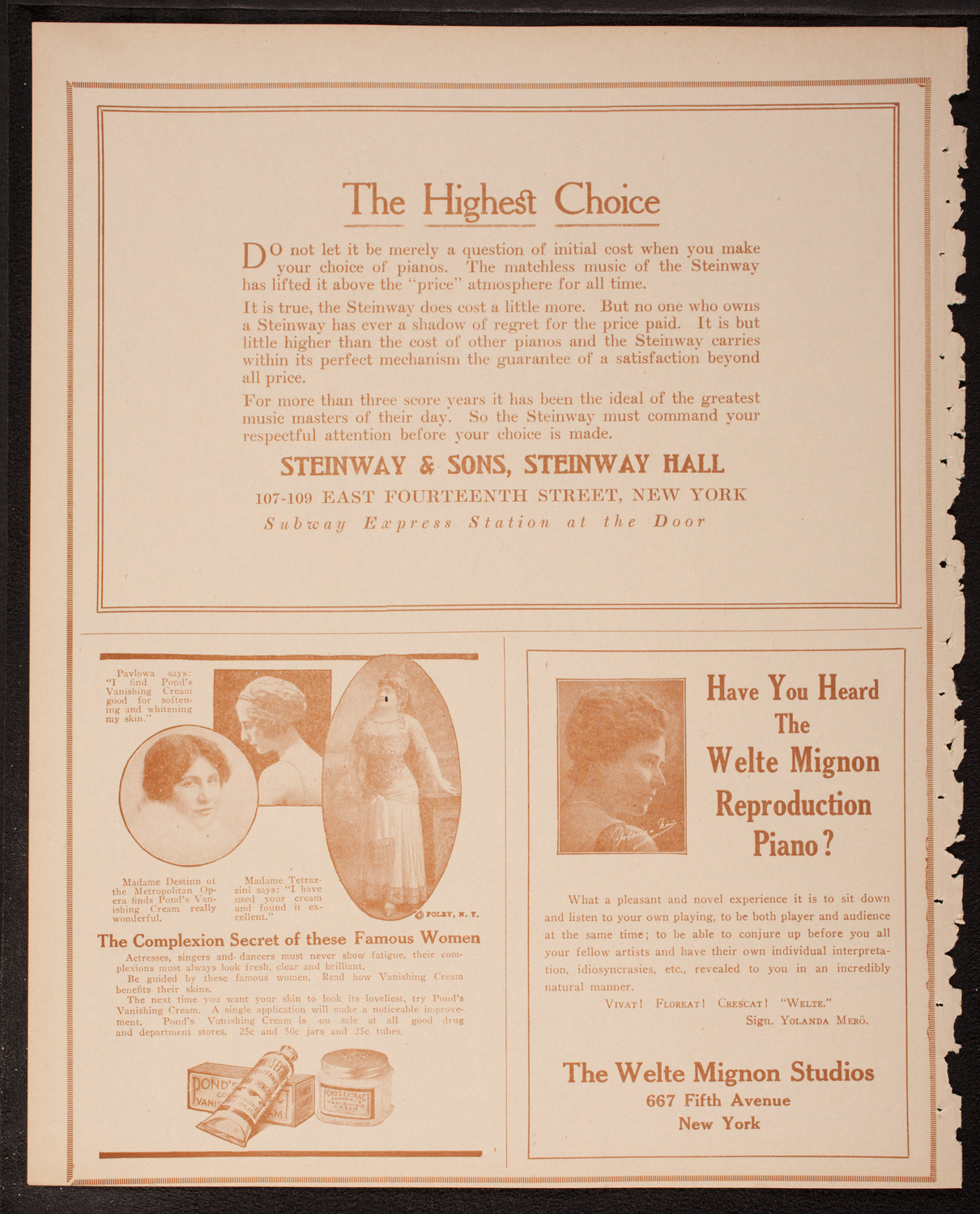 Boston Symphony Orchestra, March 15, 1917, program page 4