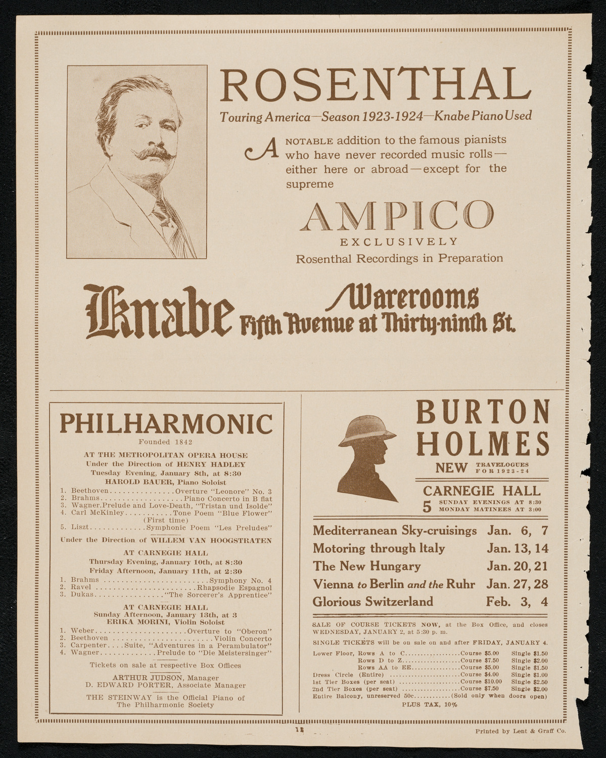 New York Philharmonic, January 5, 1924, program page 12