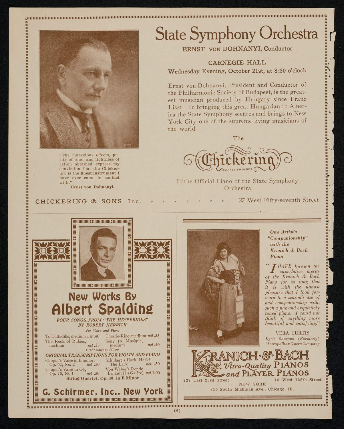 State Symphony Orchestra of New York, October 21, 1925, program page 6