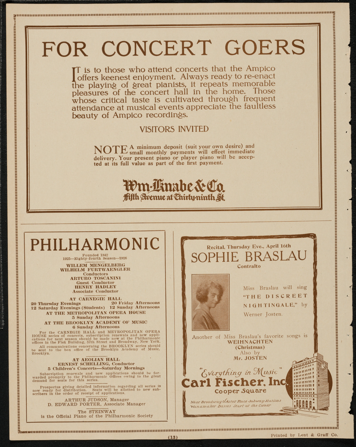 Kitty Cheatham with Small Orchestra, April 18, 1925, program page 12