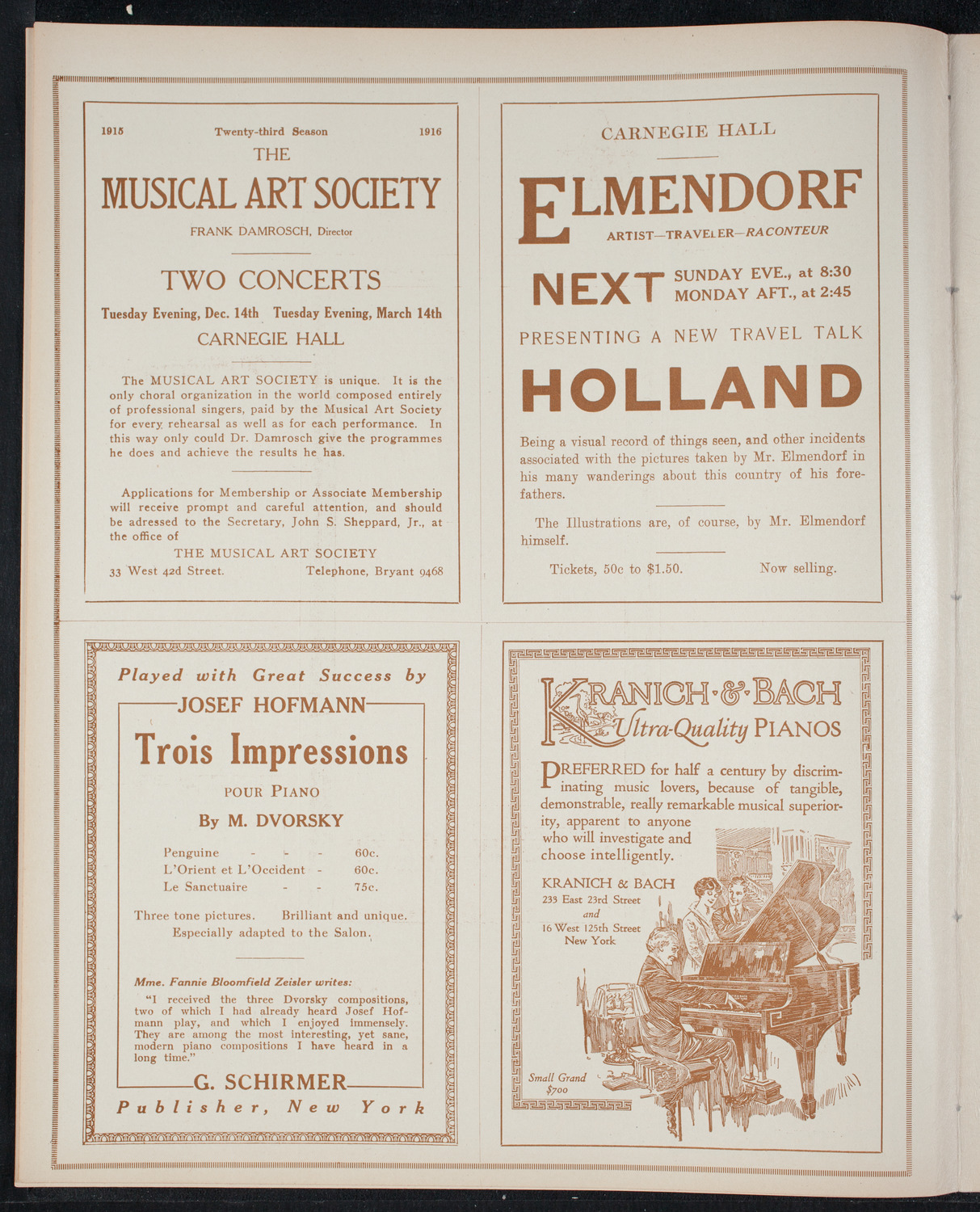 Frances Alda, Soprano, November 9, 1915, program page 6