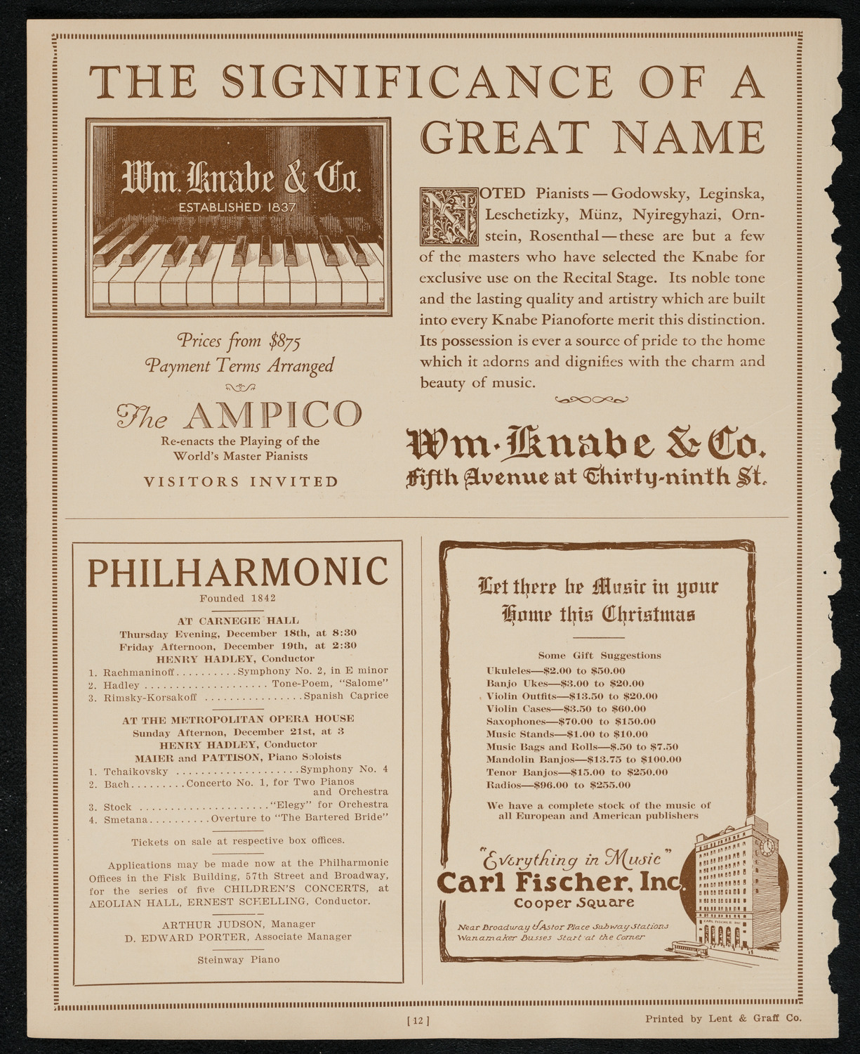 State Symphony Orchestra of New York, December 16, 1924, program page 12