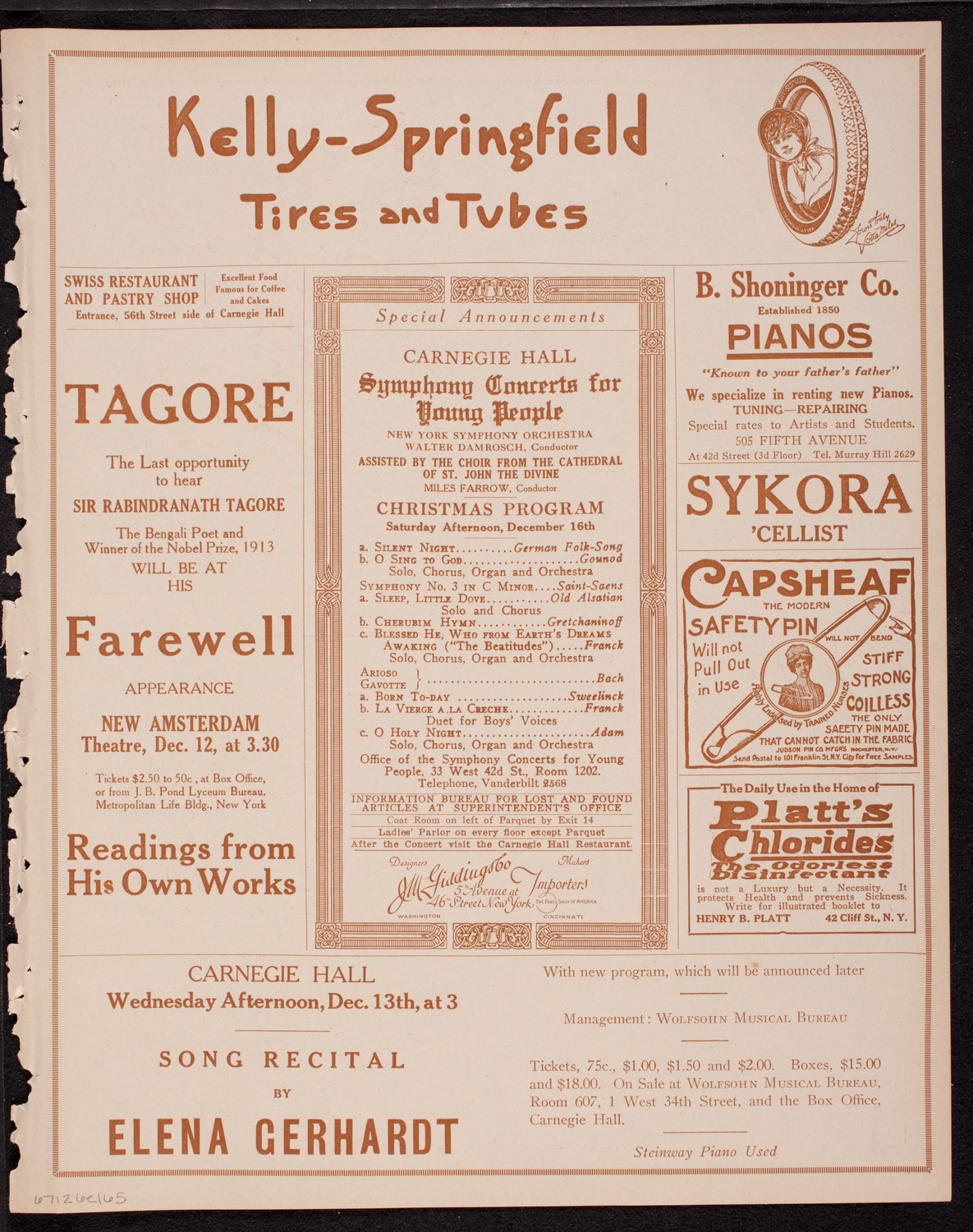 Oratorio Society of New York, December 6, 1916, program page 9