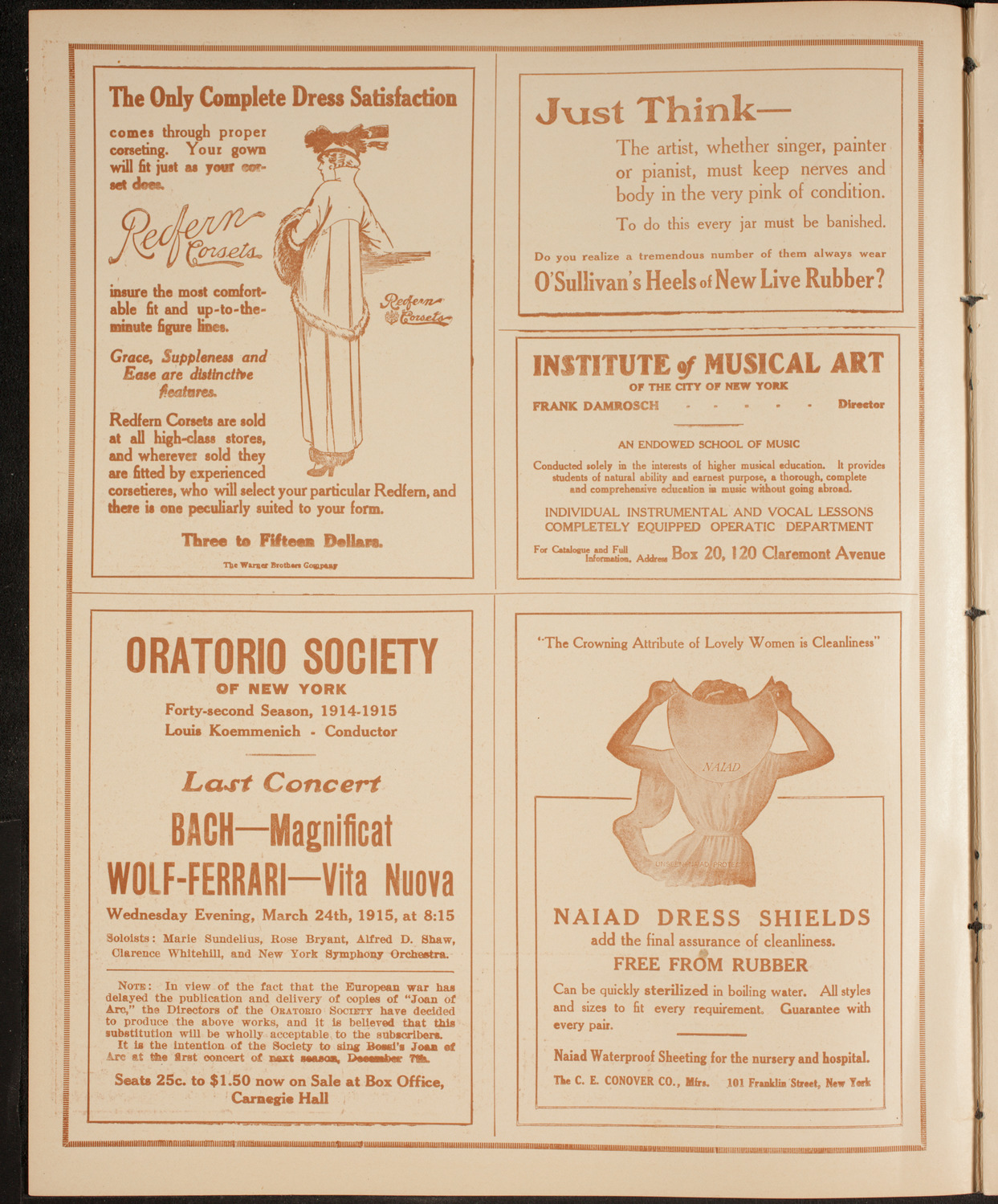 New York Philharmonic, February 11, 1915, program page 2