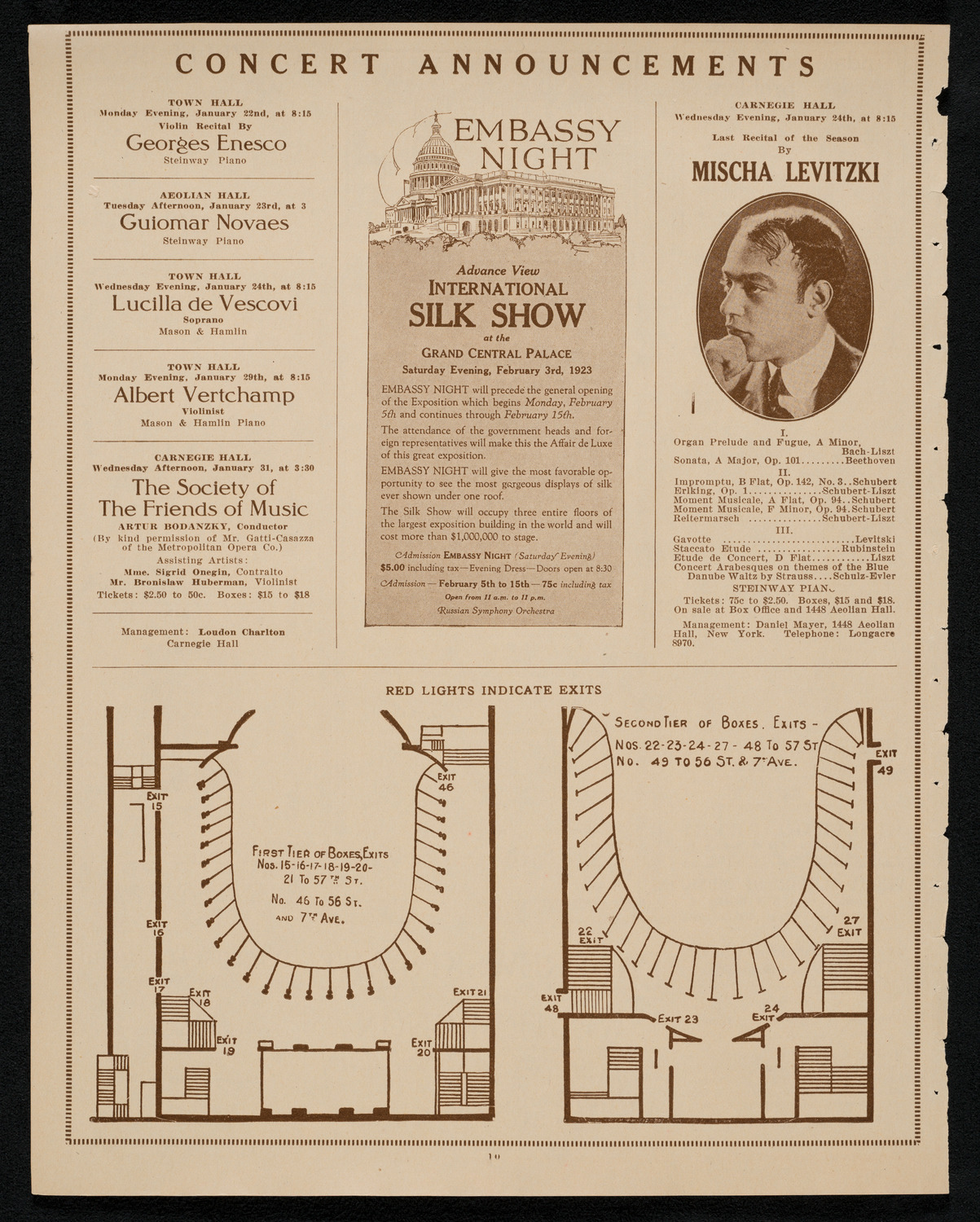 City Symphony Orchestra, January 20, 1923, program page 10