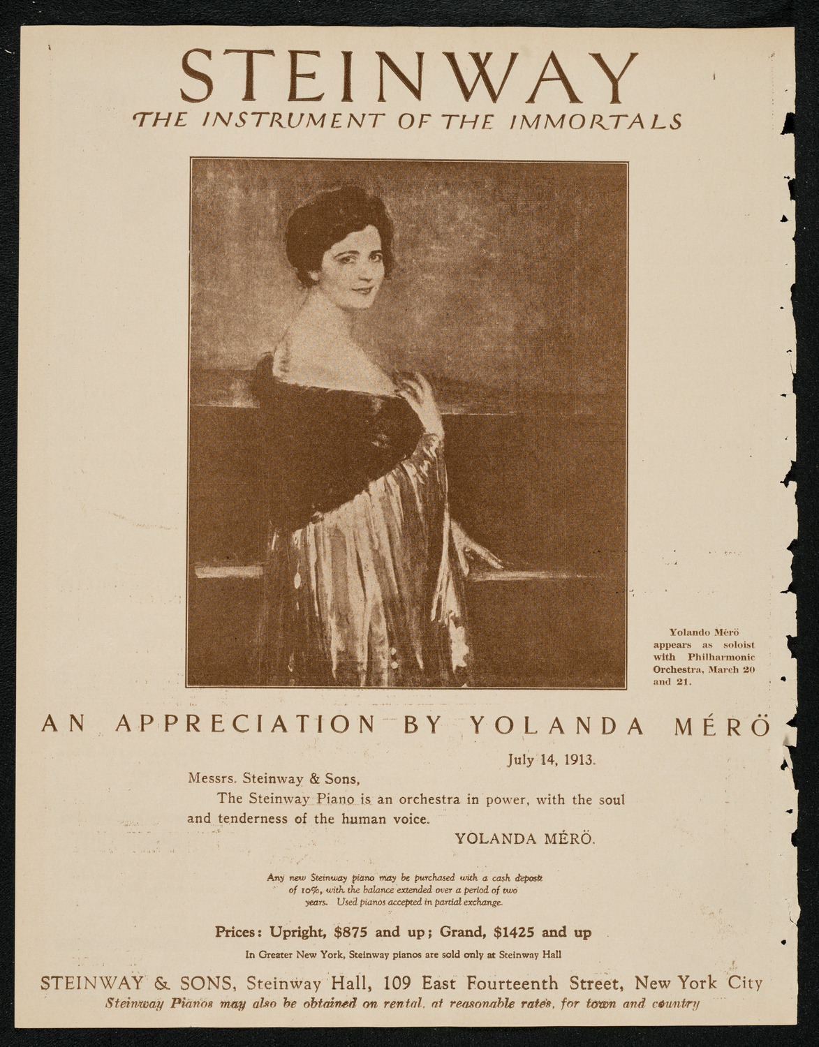 Jascha Heifetz, Violin, March 16, 1924, program page 4