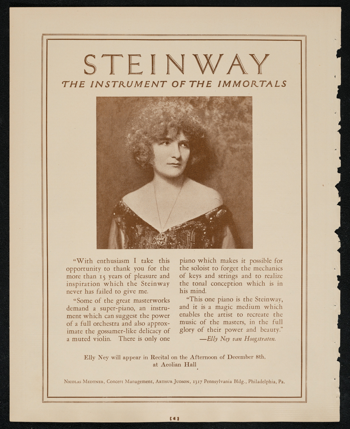 New York Philharmonic, December 4, 1924, program page 4