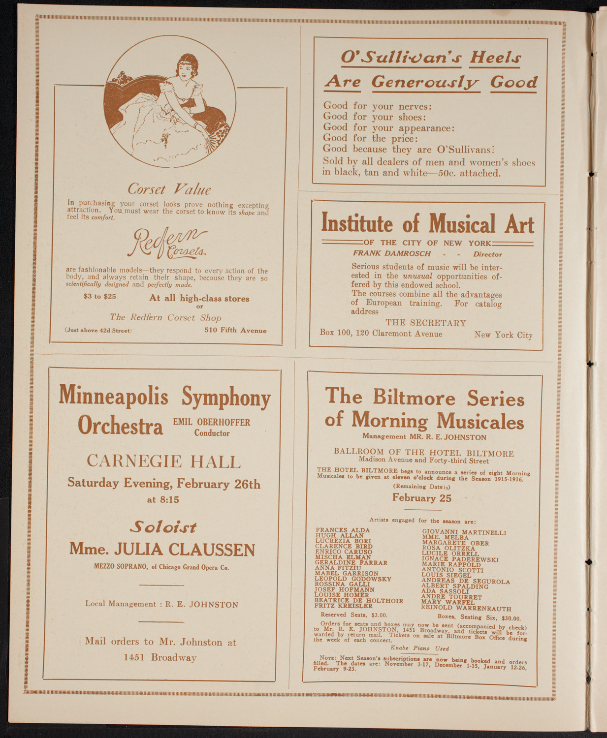 Patriotic Rally for National Defense, February 23, 1916, program page 2