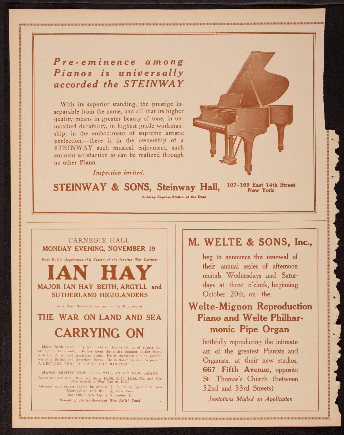 Eddy Brown, Violin, November 11, 1917, program page 4