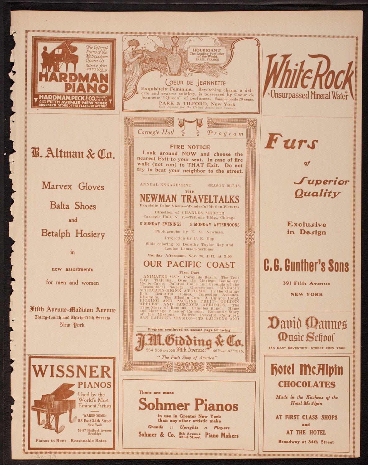 Newman Traveltalks: Our Pacific Coast, November 26, 1917, program page 5