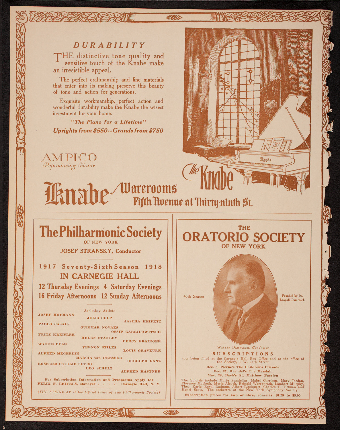Leopold Godowsky, Piano, October 20, 1917, program page 12