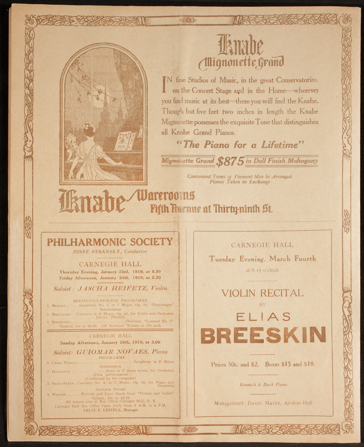 Anna Case, Soprano, January 20, 1919, program page 12