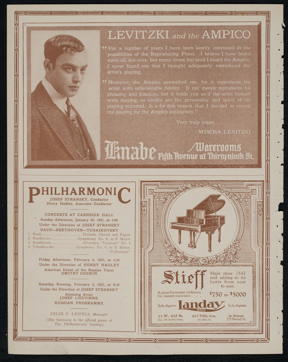 The Chalif Dancers, January 29, 1921, program page 12