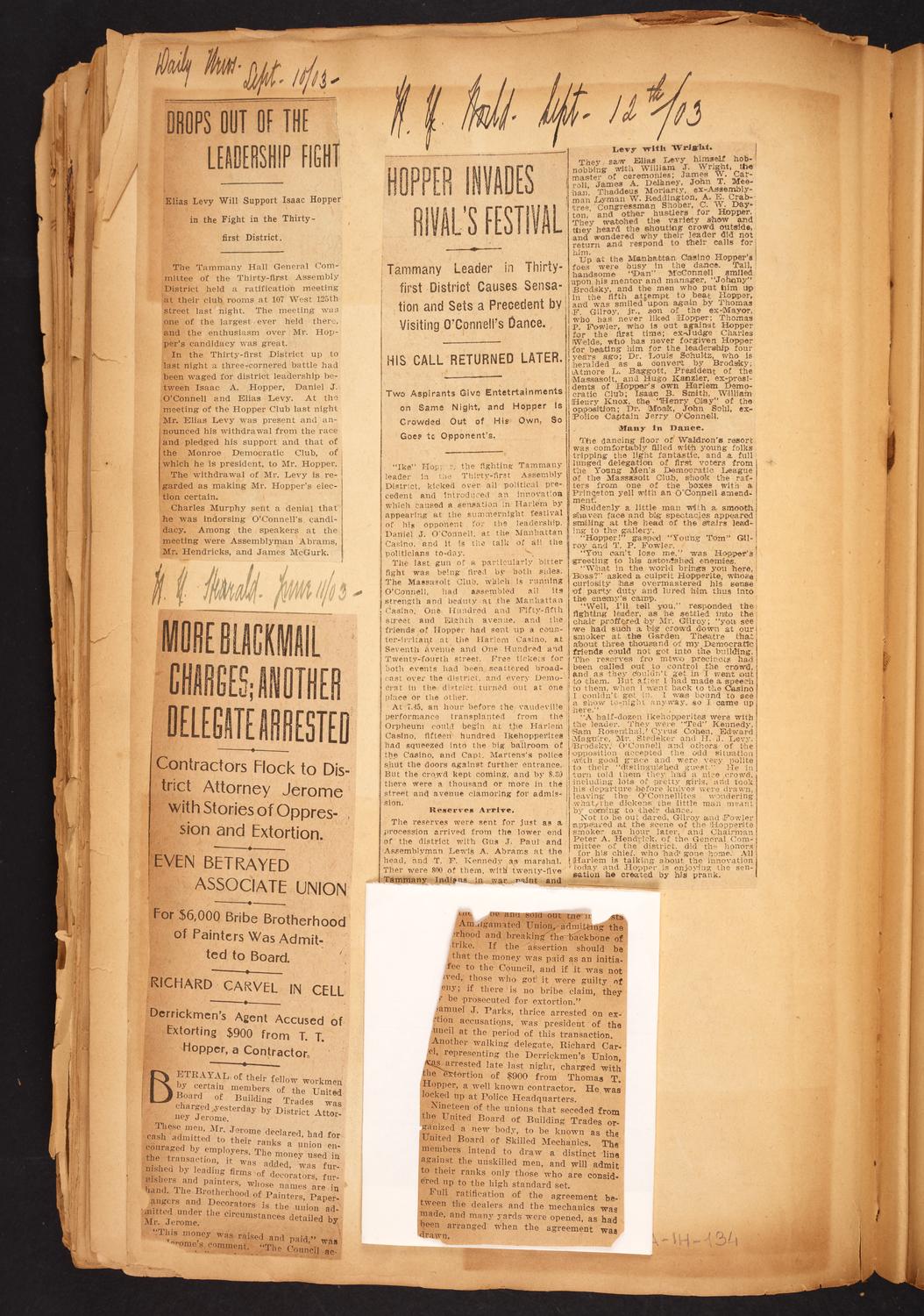Isaac Hopper Scrapbook, page 134 (extension): 1903