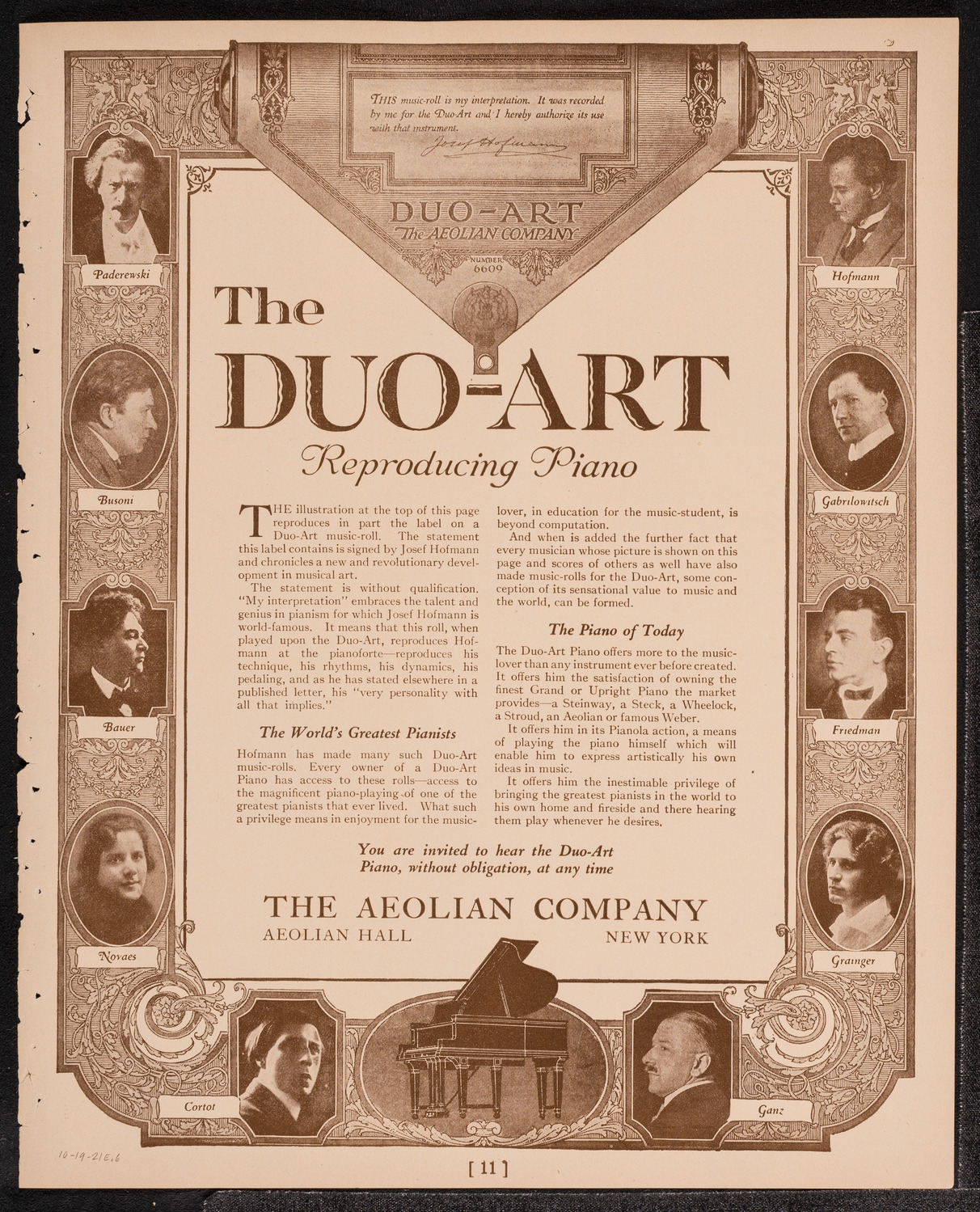 Anna Case, Soprano, October 19, 1921, program page 11