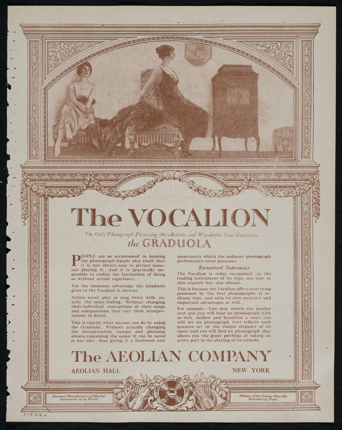 Nina Tarasova, Folk Singer, February 19, 1921, program page 11