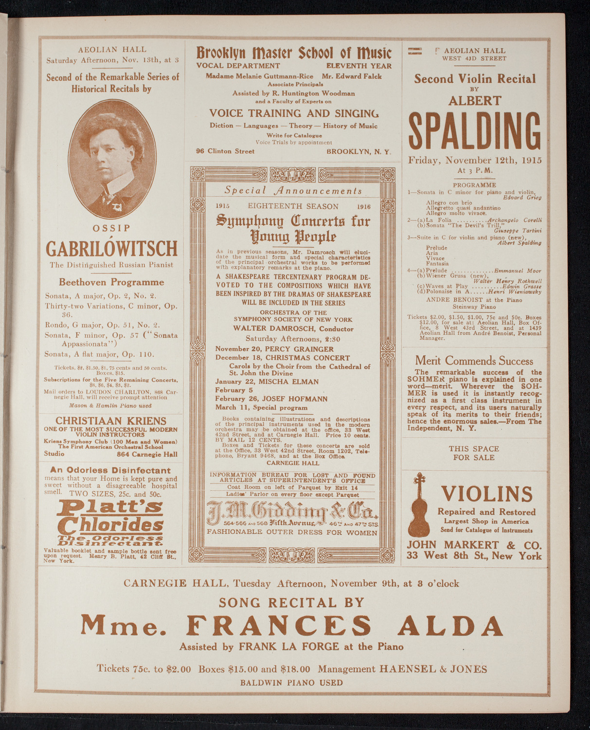 Elmendorf Lecture: The British Isles, November 8, 1915, program page 9