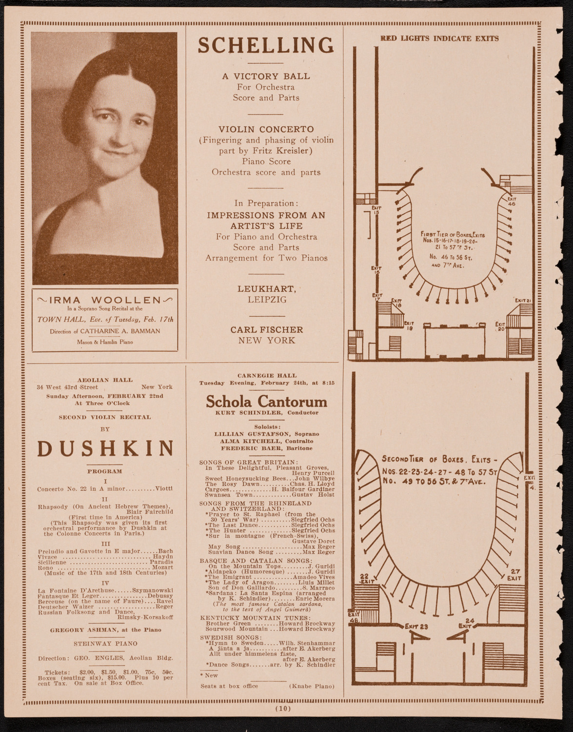 New York Philharmonic, February 12, 1925, program page 10