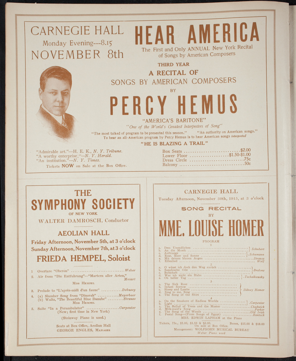 Benefit: Italian War Sufferers, November 1, 1915, program page 8