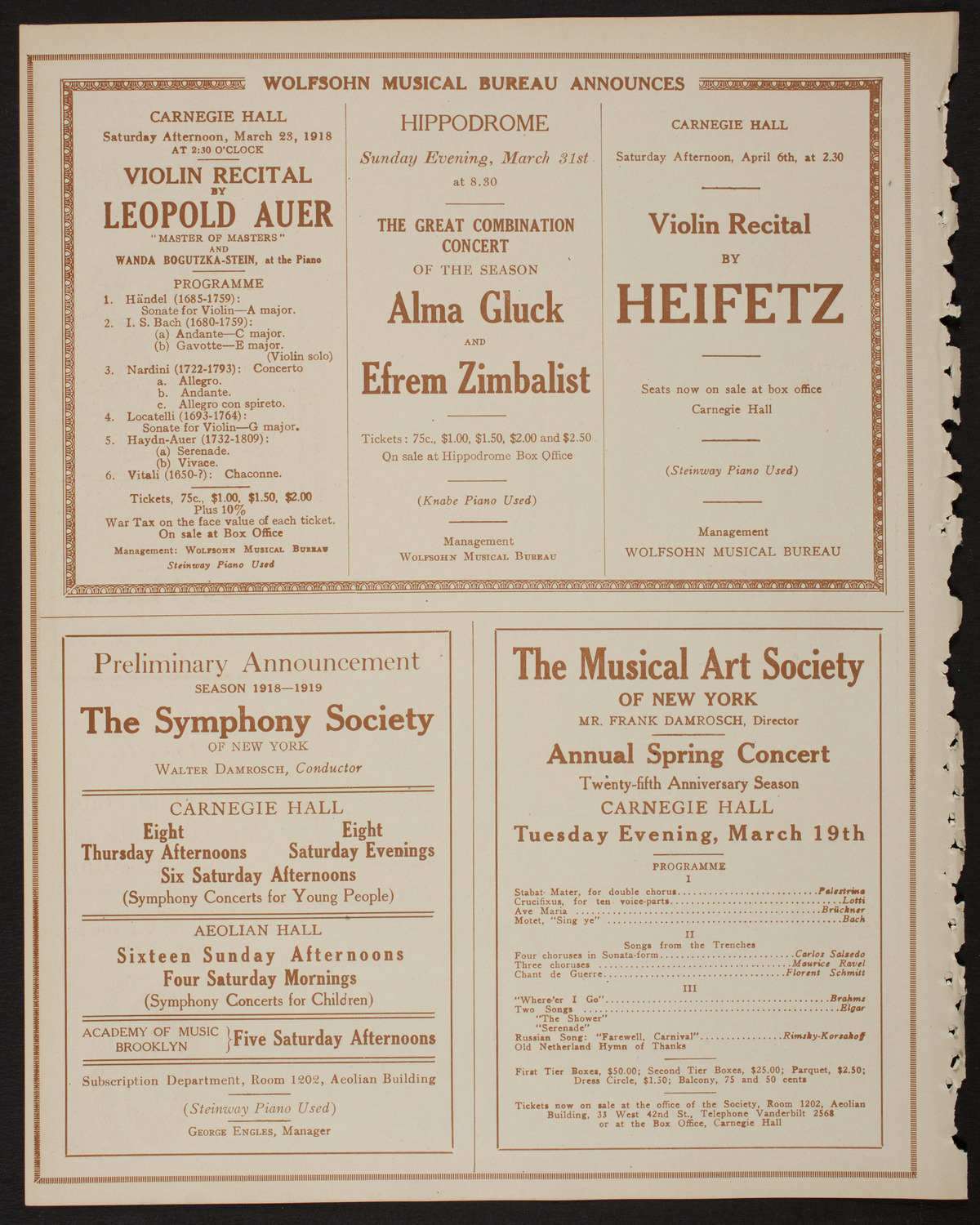 Lecture by Lieutenant Patrick Alva O'Brien, R.F.C., March 17, 1918, program page 8