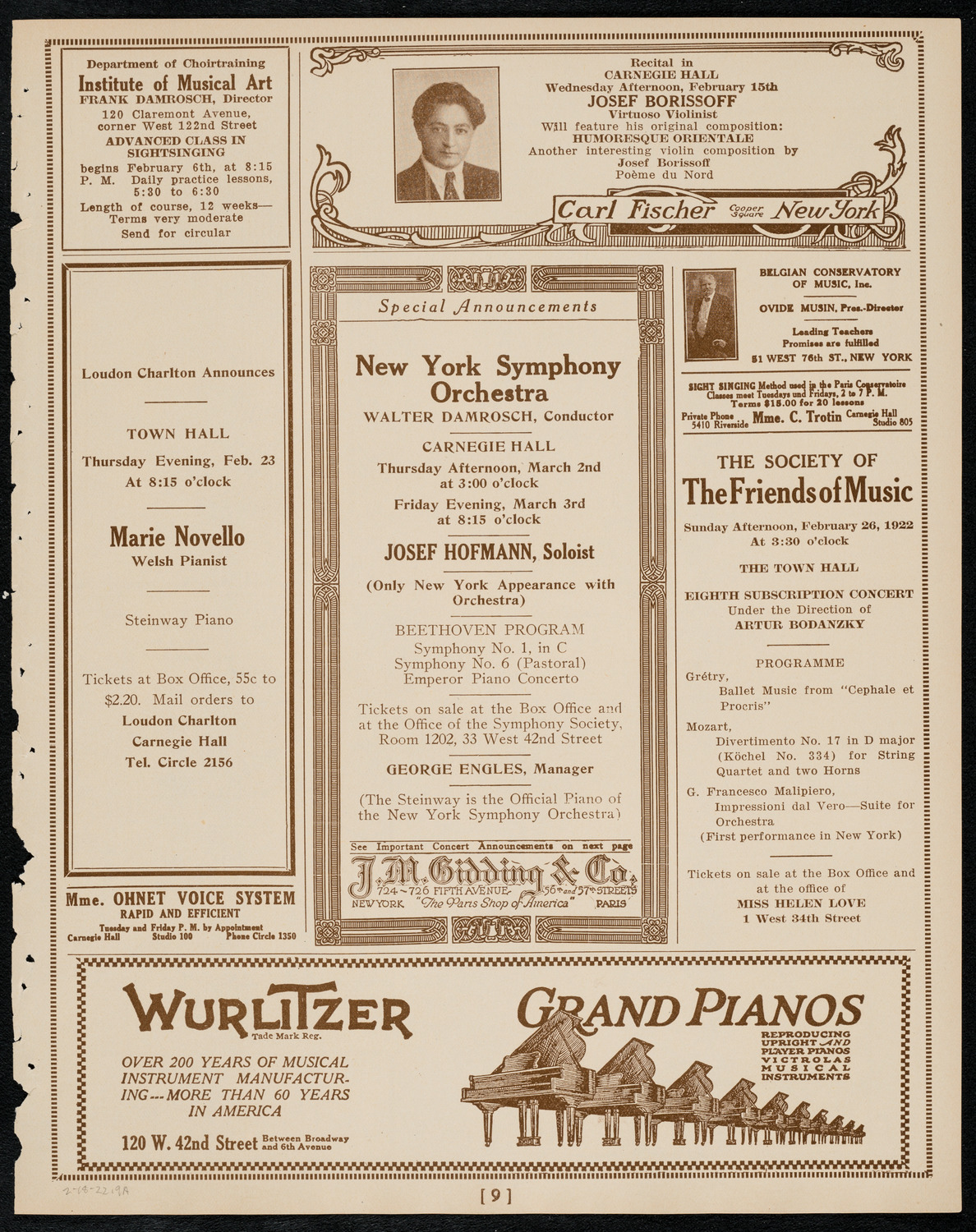 Symphony Concert for Young People, February 18, 1922, program page 9