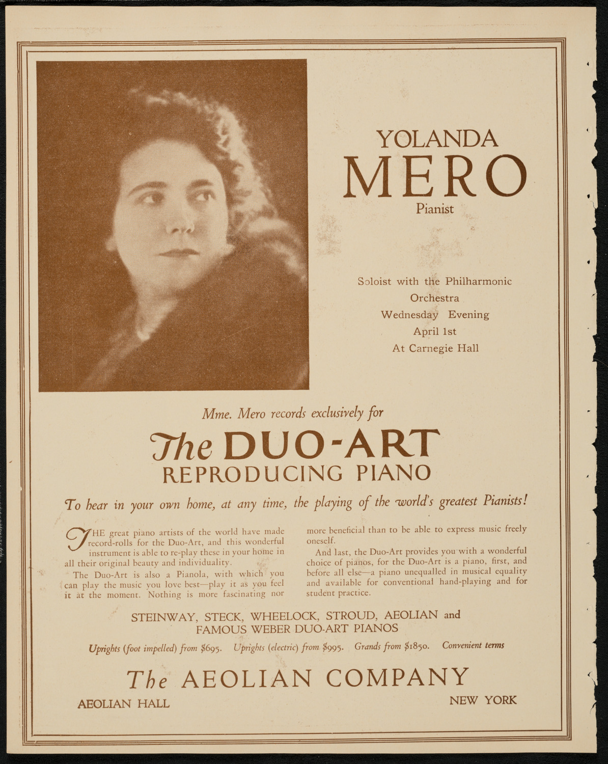 Beniamino Gigli, Tenor, March 30, 1925, program page 2