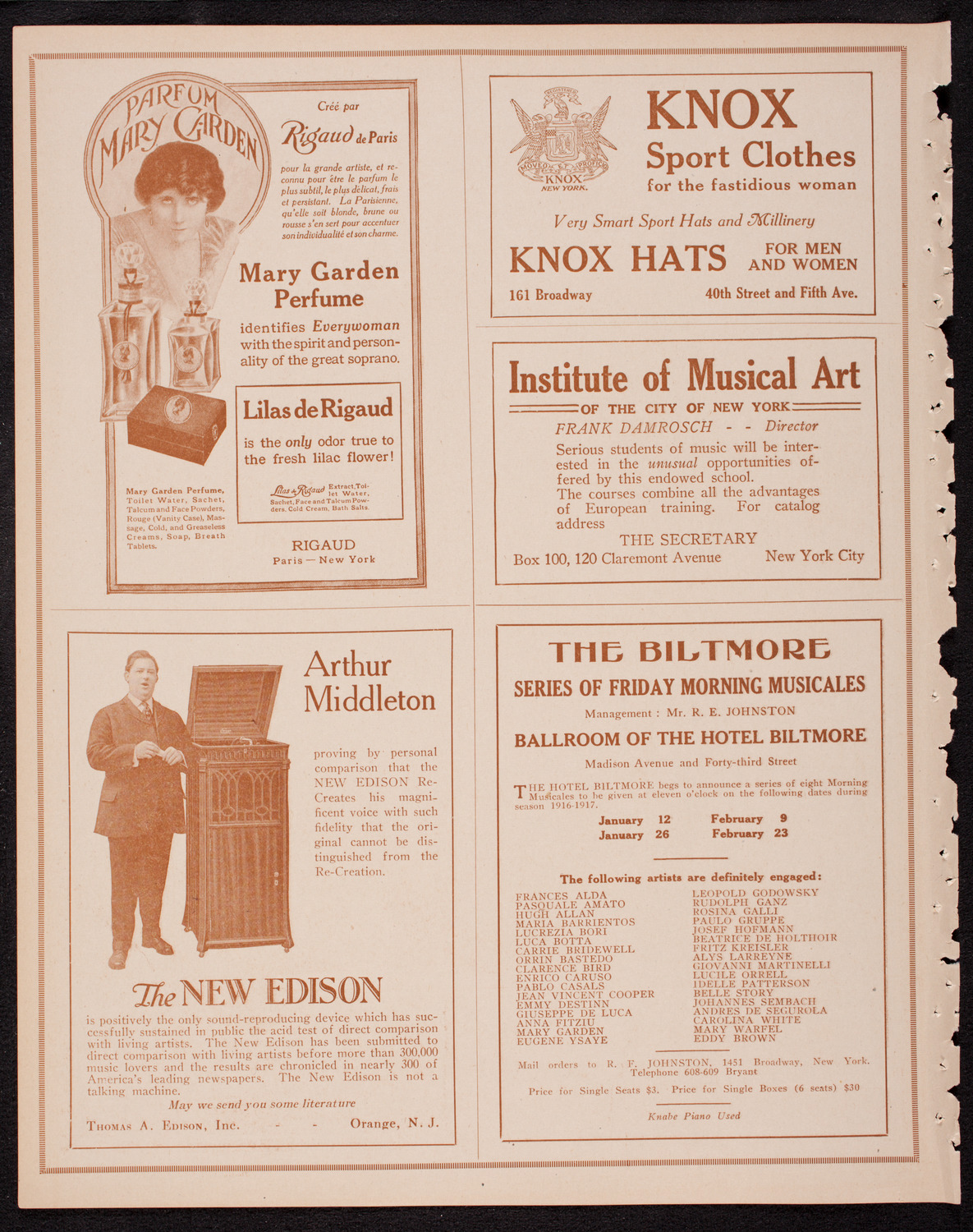 People's Symphony Concert, December 24, 1916, program page 2