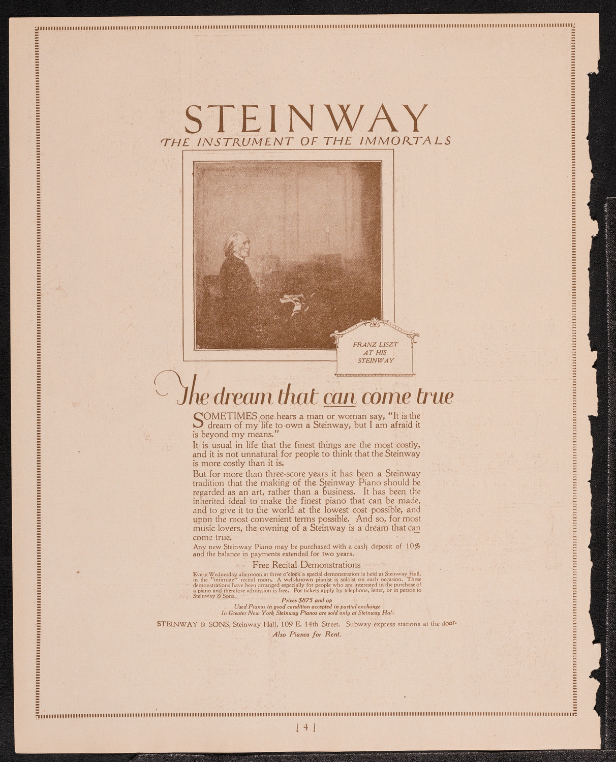 Philadelphia Orchestra, November 29, 1921, program page 4