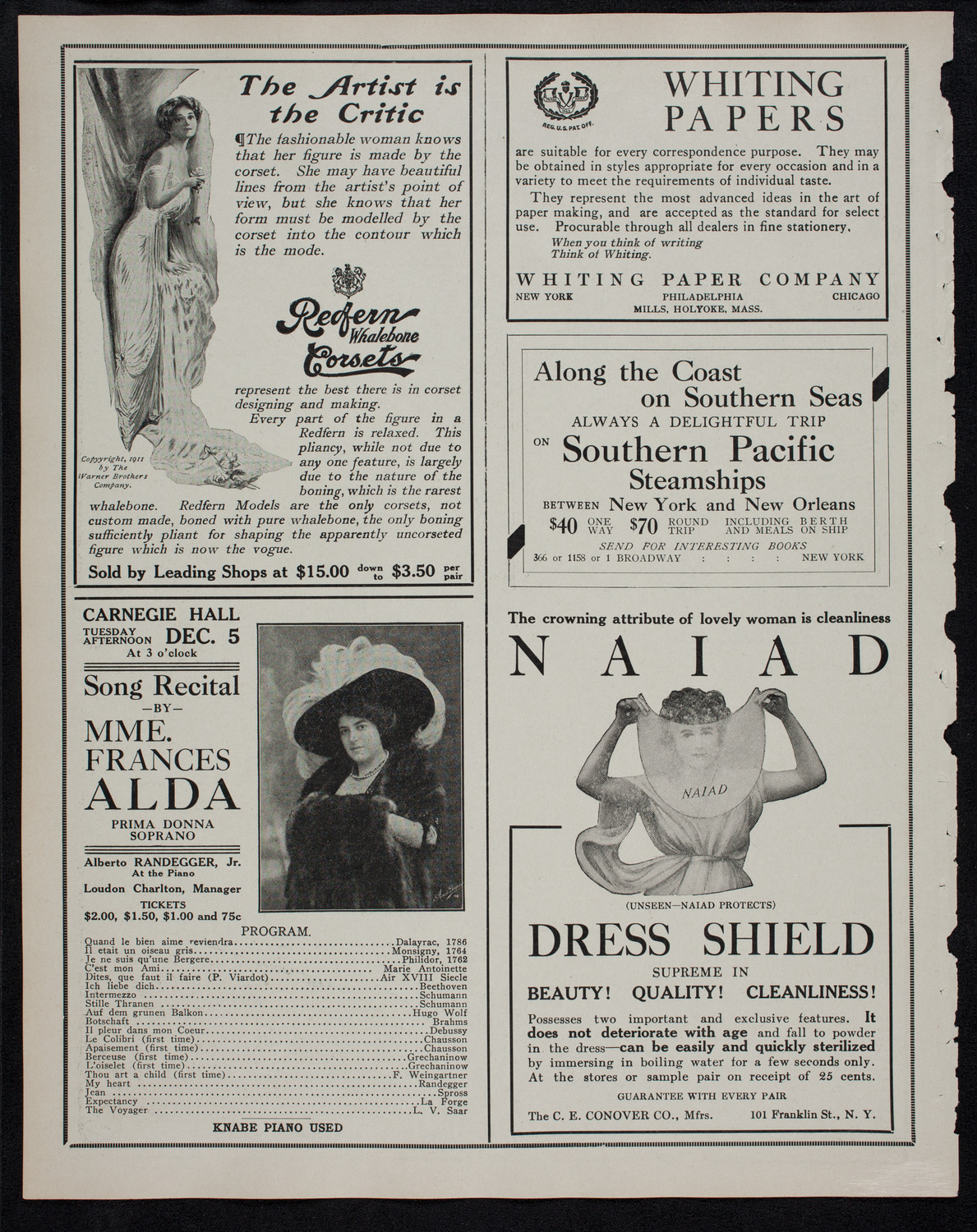 New York Philharmonic, November 26, 1911, program page 2