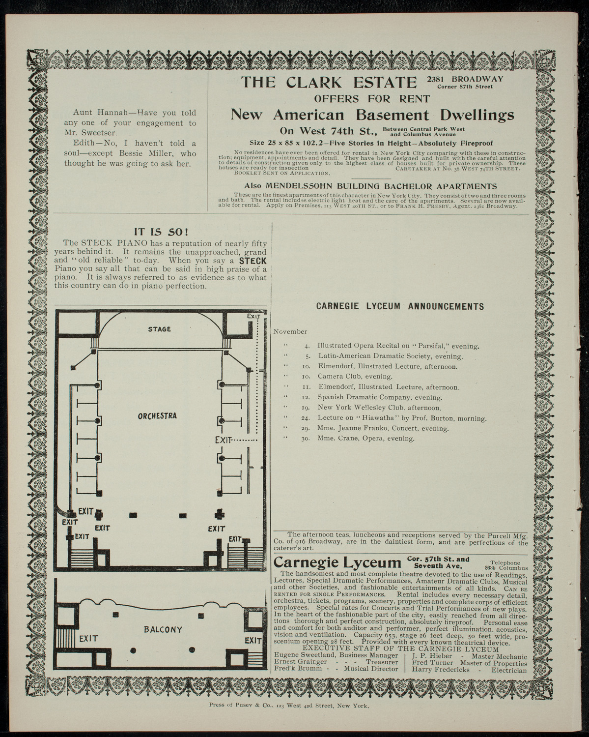 Elmendorf Lecture: Naples, Pompeii, and Vesuvius, November 4, 1904, program page 4