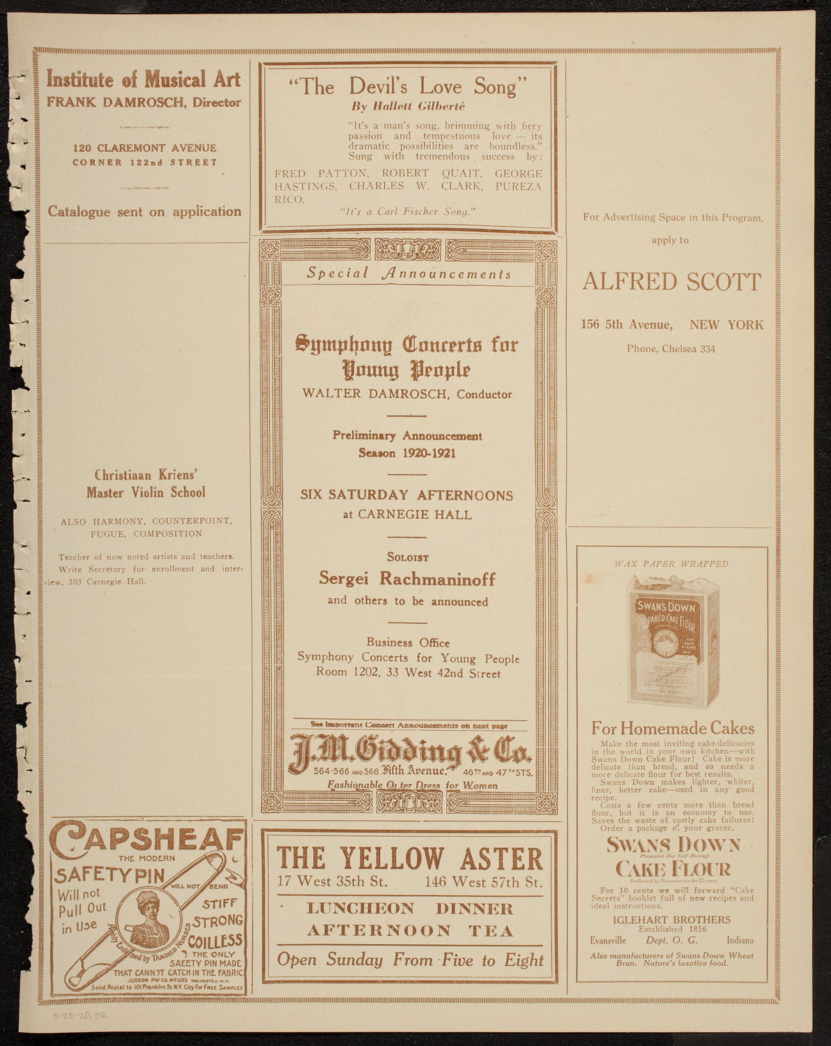 Graduation: Packard Commercial School, May 25, 1920, program page 9