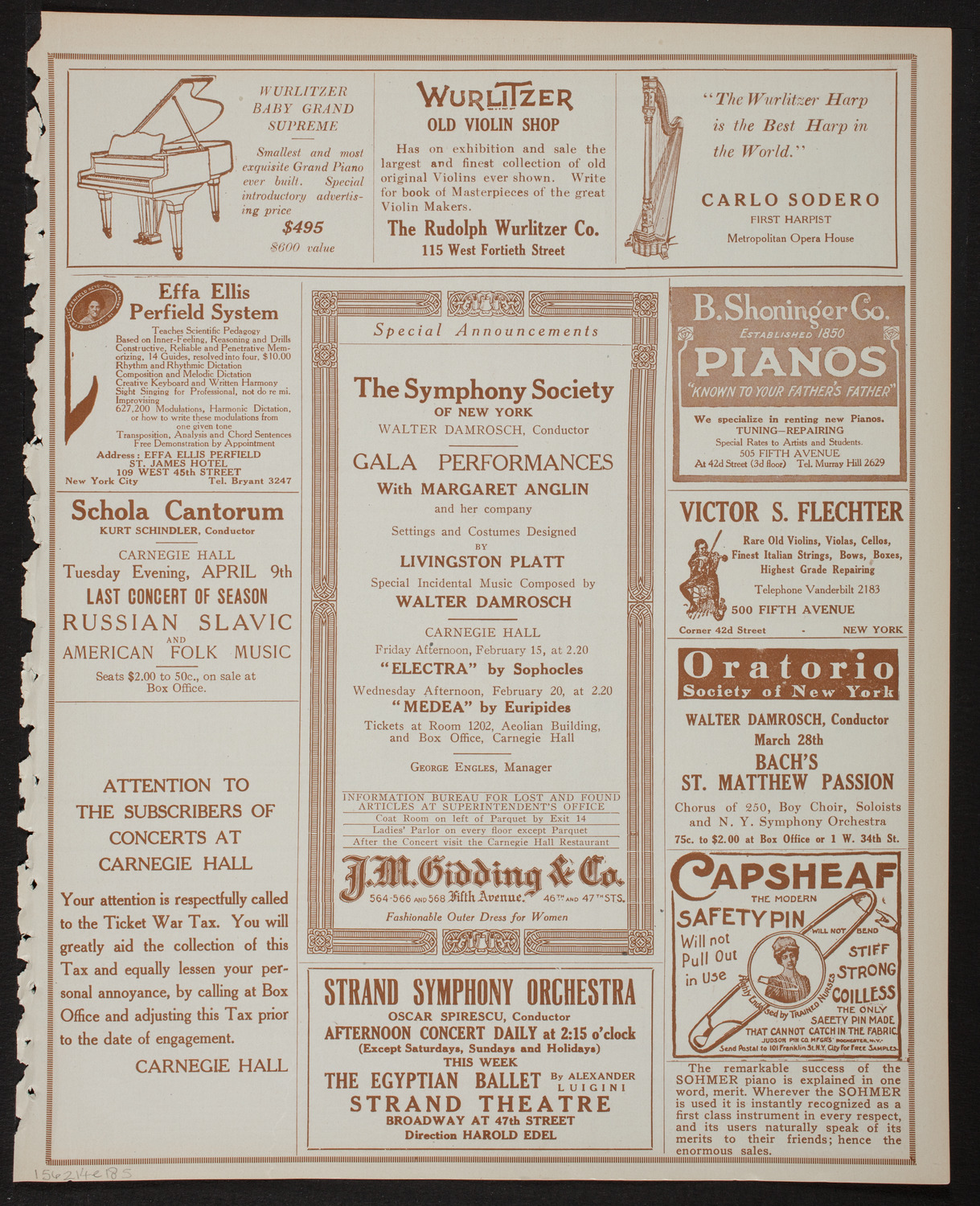 Boston Symphony Orchestra, February 14, 1918, program page 9